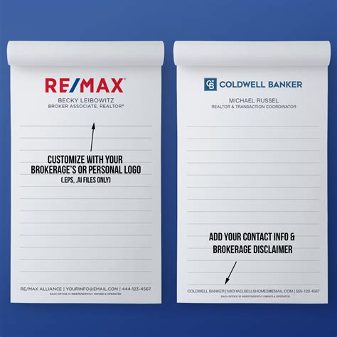 custom real estate notepads.